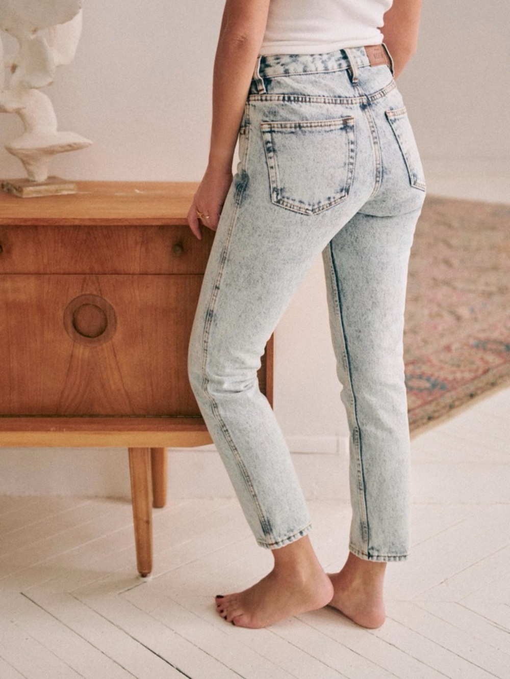 Sézane Light Acid Wash Skinny Jeans